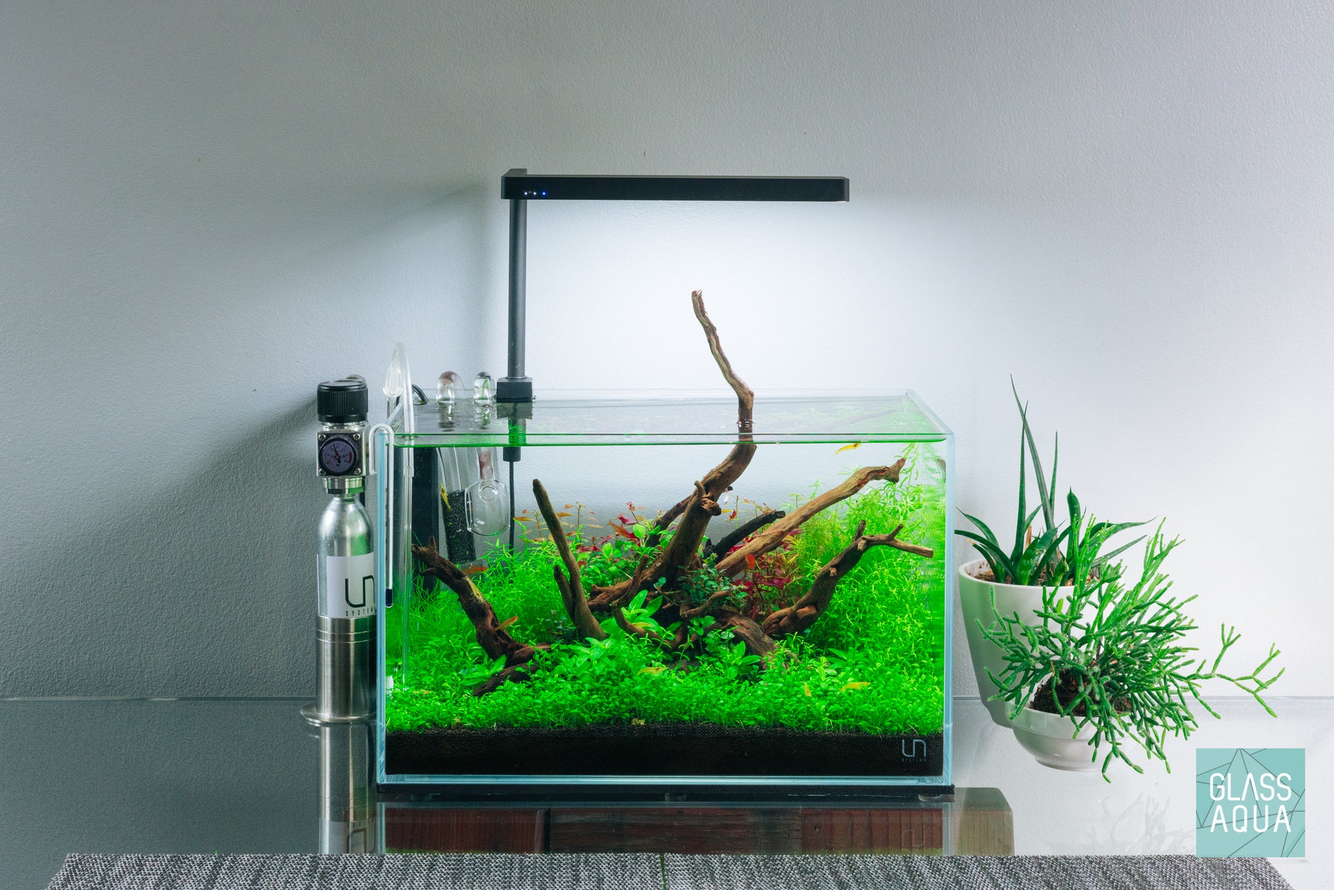 Ultum Nature Systems UNS CO2 Nano Cylinder Kit for Planted Aquarium Tanks - Glass Aqua