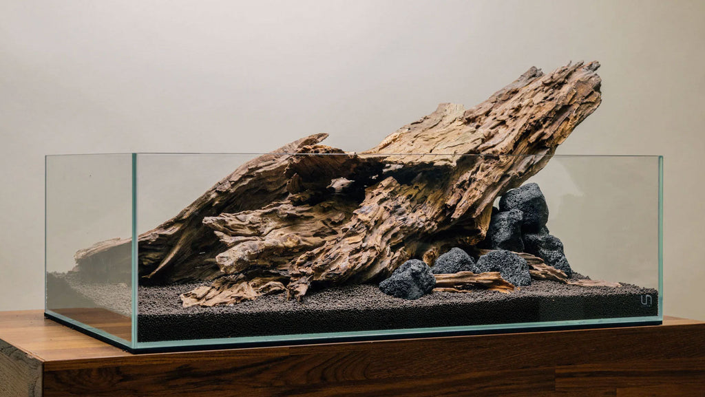 aquarium displacement substrate rocks driftwood