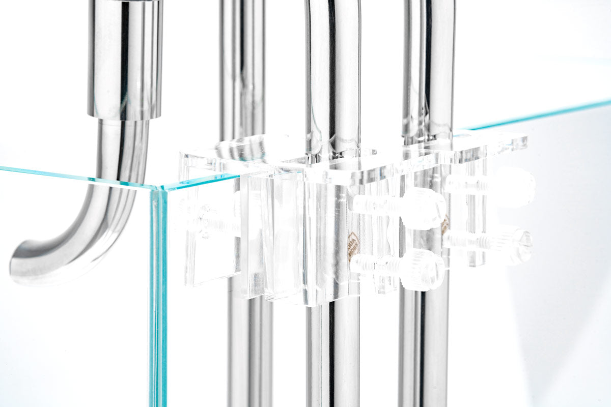 Aqua Worx Flux - Stainless Steel Lily Pipes - Glass Aqua