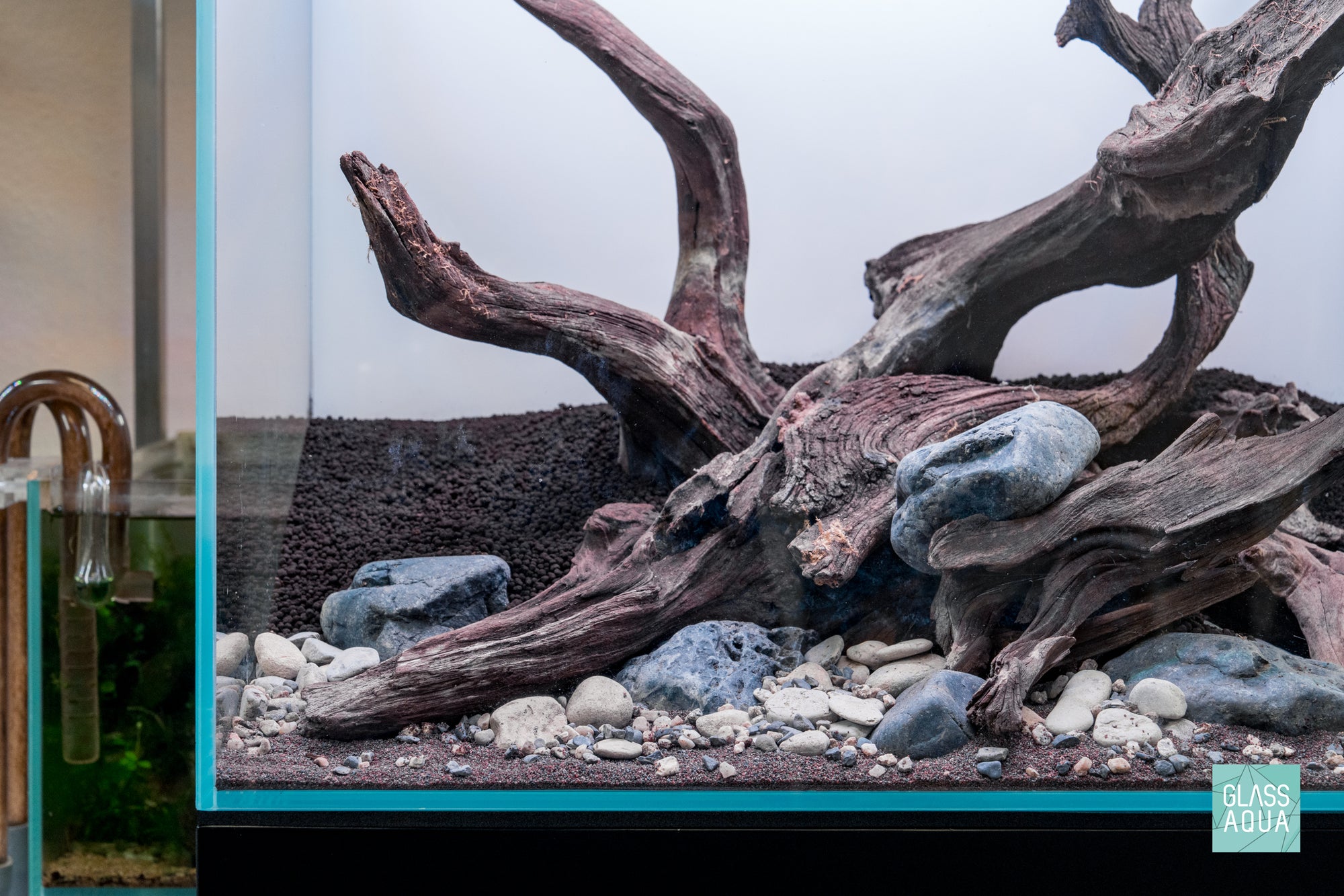 Forest Grove - Malaysian Driftwood and Hakkai Stone with UNS aquarium substrates by Glass Aqua