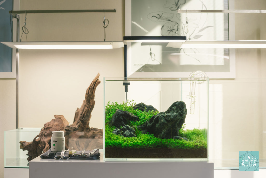 UNS Rimless Tall Glass Aquarium Tank - Glass Aqua