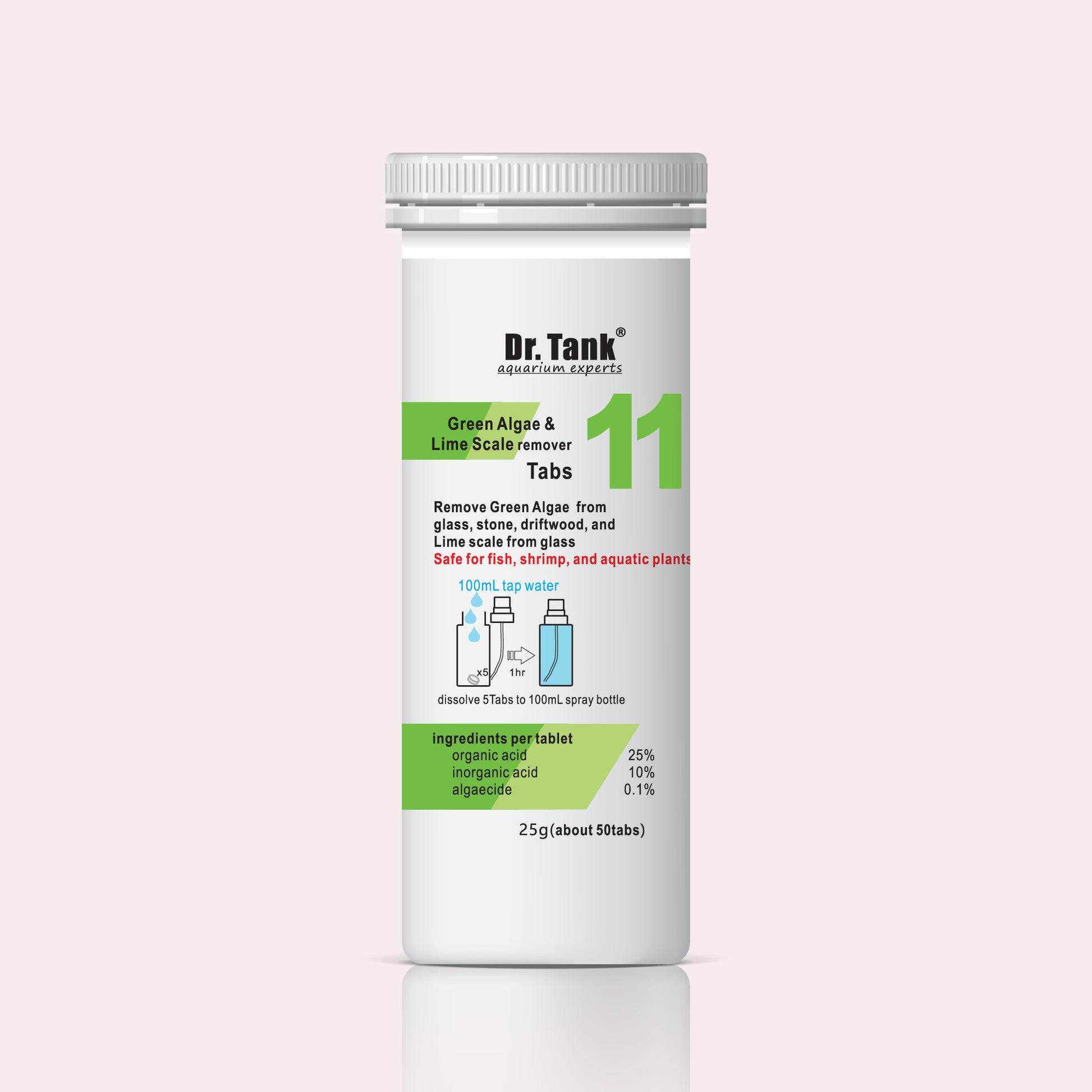 Dr.Tank Aquarium Algae Control 11 Green Algae and Lime Scale Remover