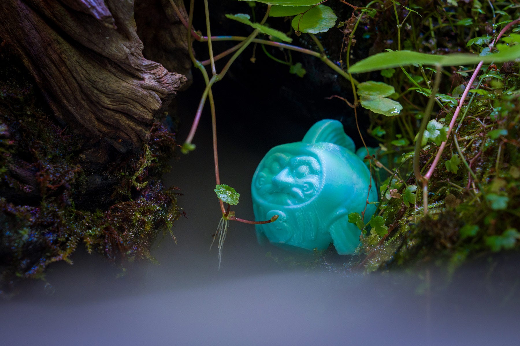 Glass Aqua 3D Printed Genki Fish Aquarium Figurine