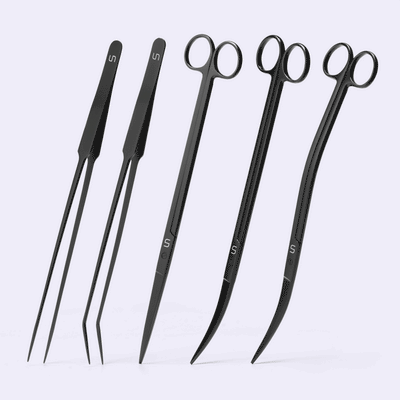 UNS Ultum Nature Systems Satin Finish  Aquascaping Tool Set - Glass Aqua