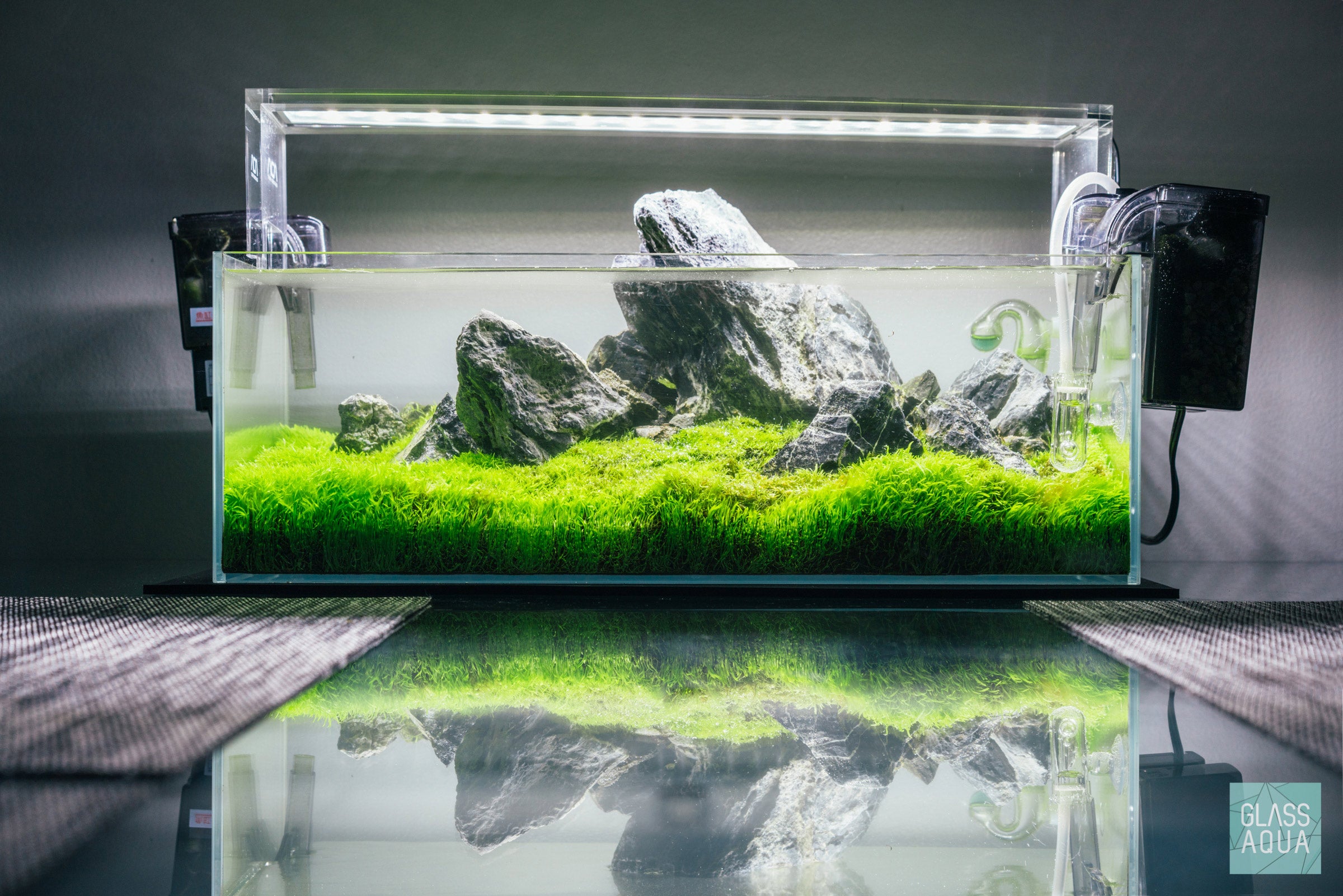Ultum Nature Systems UNS 45F Long Rimless Glass Aquarium Tank Iwagumi Aquascape