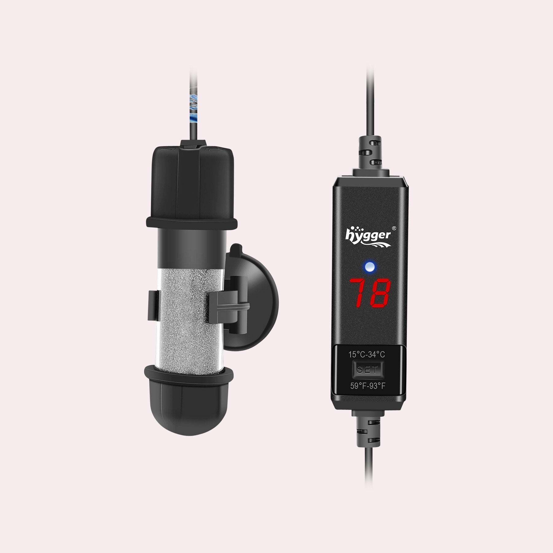 Hygger Aquarium Heater | Submersible Fish Tank Heater - Glass Aqua