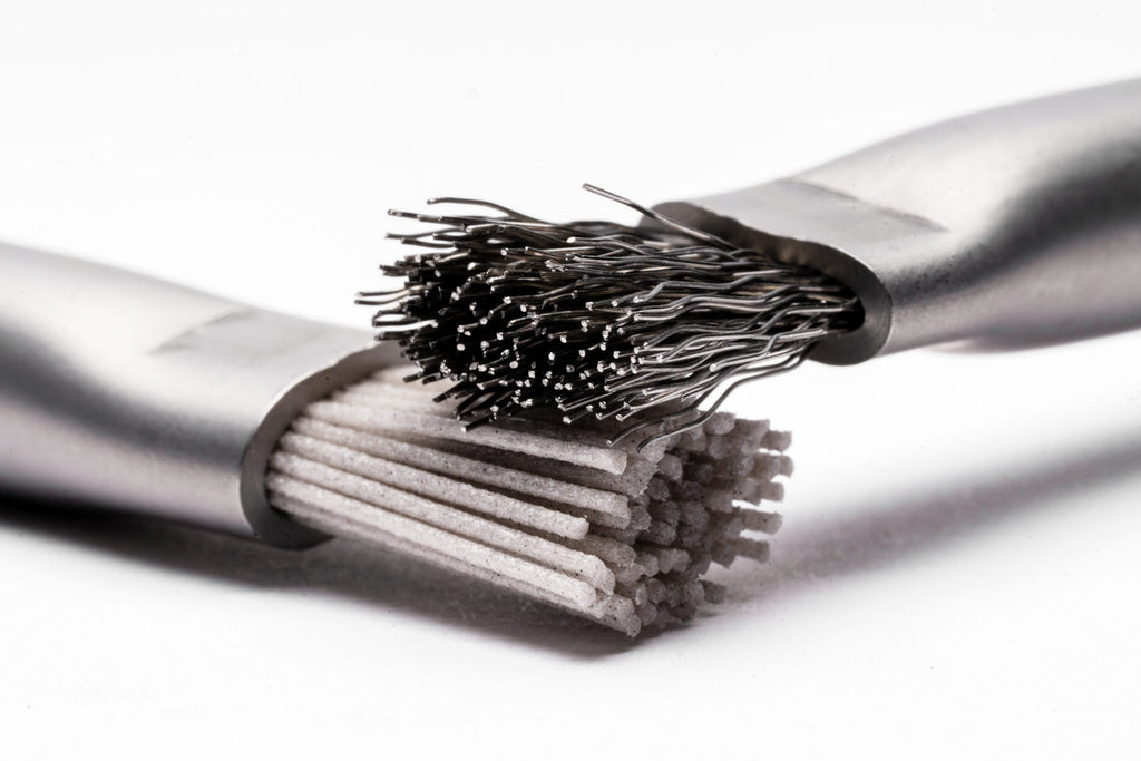 Close-up of UNS algae brush set bristles for aquascaping and fish tanks