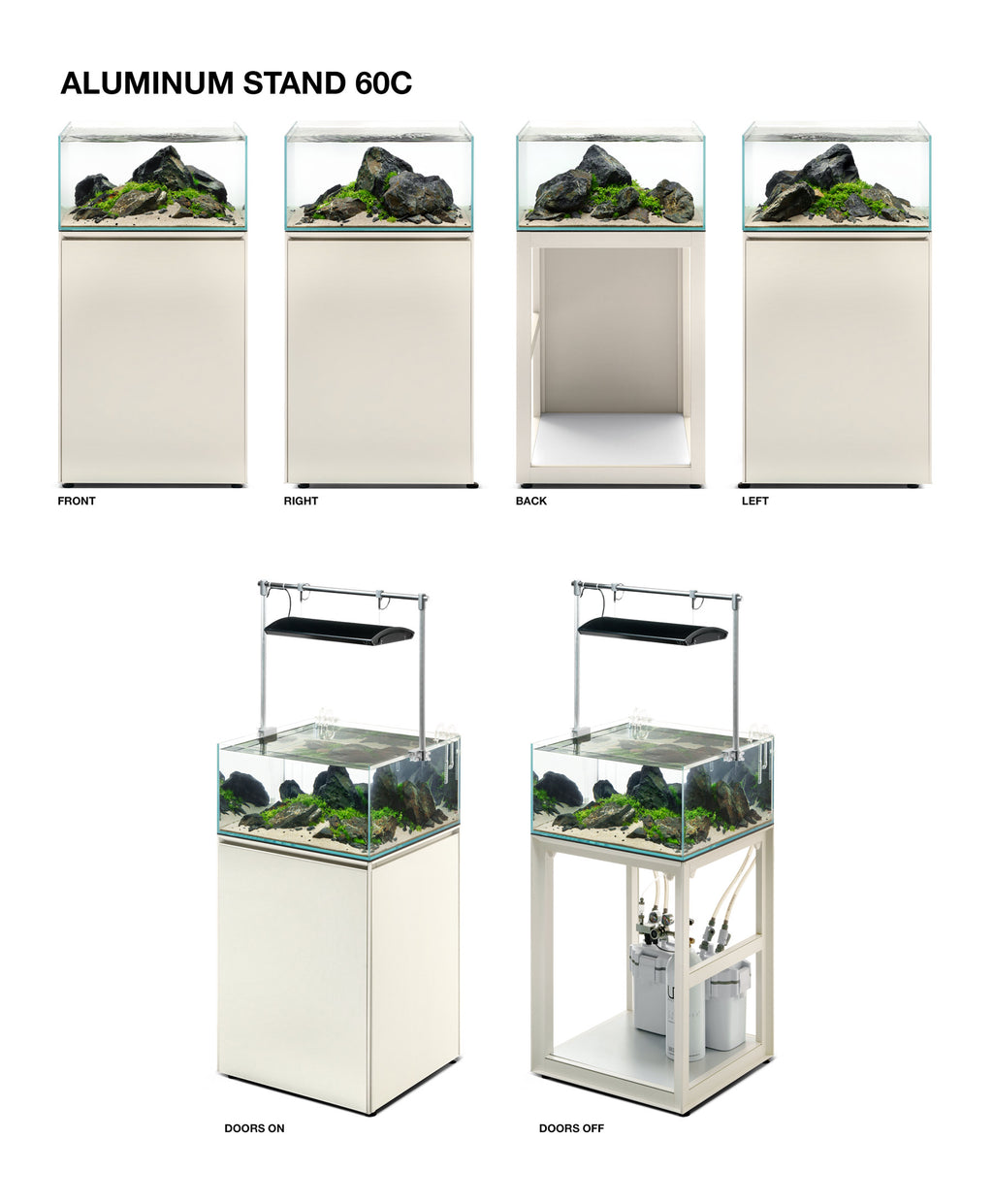 Ultum Nature Systems Aluminum Aquarium Tank Stand - White | Glass Aqua
