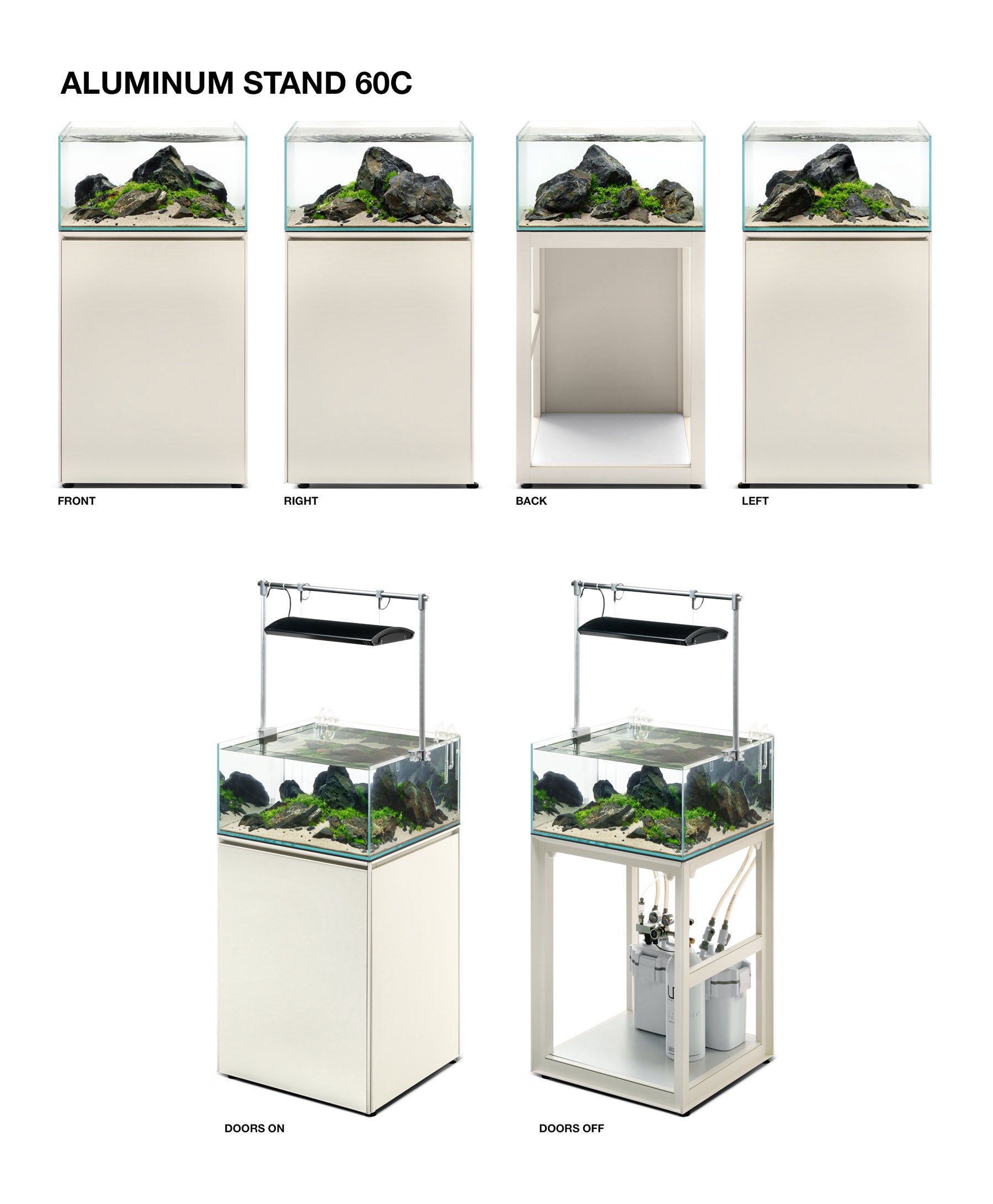Ultum Nature Systems Aluminum Aquarium Tank Stand - White | Glass Aqua