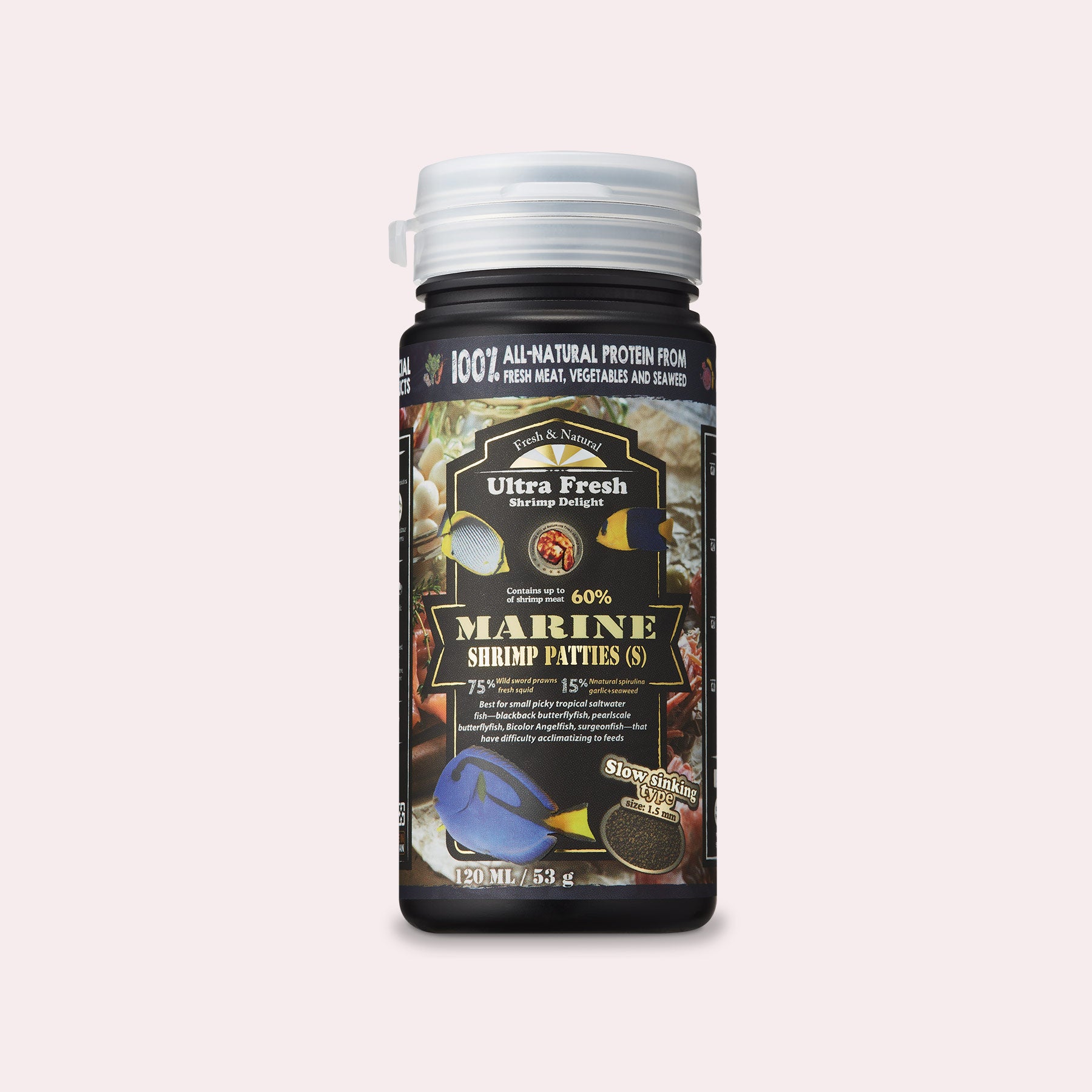 Marine Fish Food - Ultra Fresh Marine Shrimp Patties - Glass Aqua