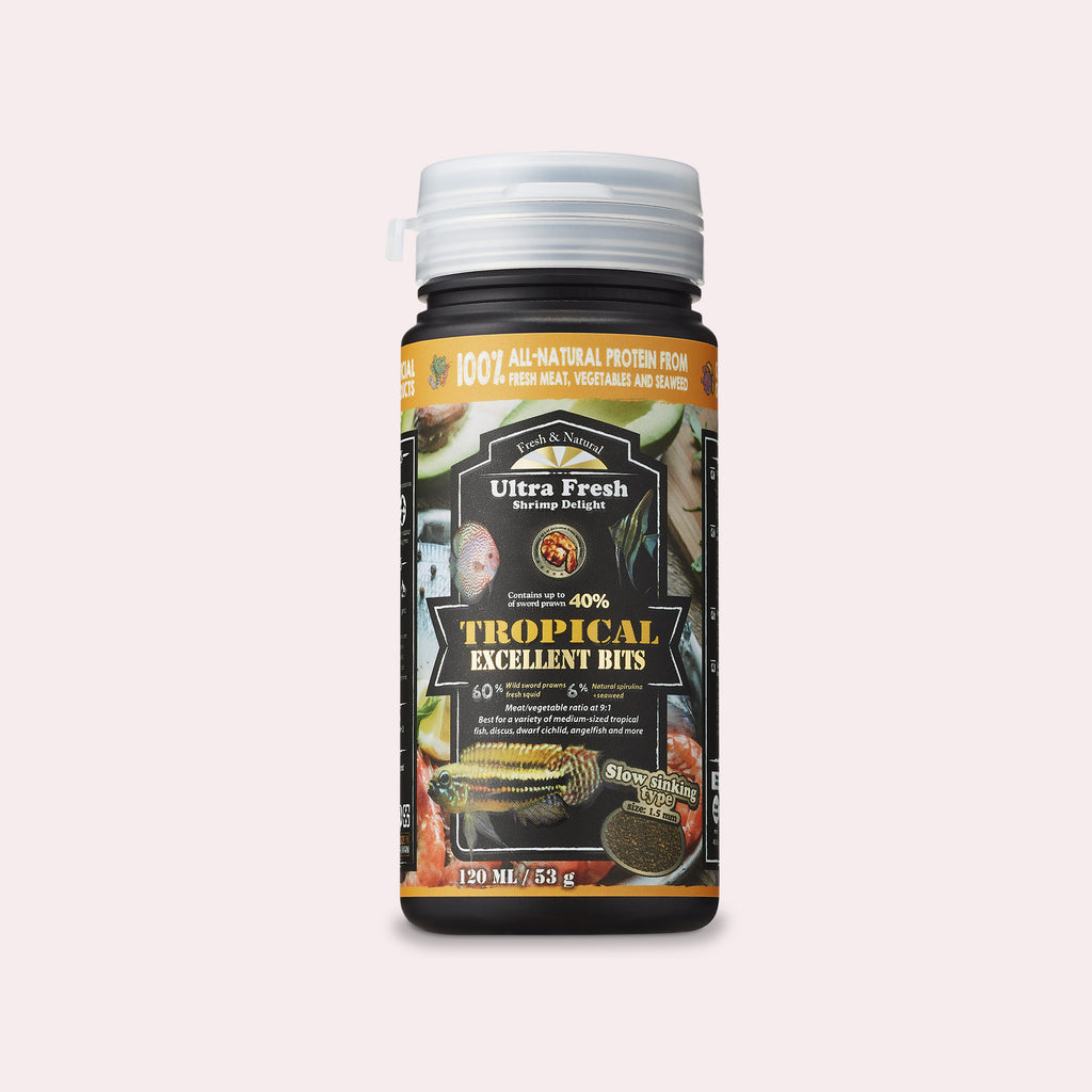 Tropical Fish Food - Ultra Fresh Micro Pellets & Excellent Bits - Glass Aqua