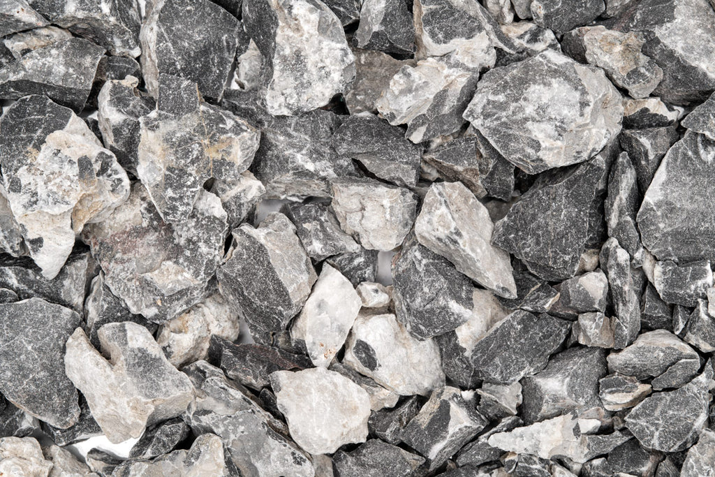 Close-up of crushed seiryu accent gravel for freshwater aquariums and aquascaping.