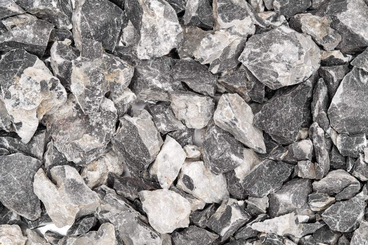 Close-up of crushed seiryu accent gravel for freshwater aquariums and aquascaping.