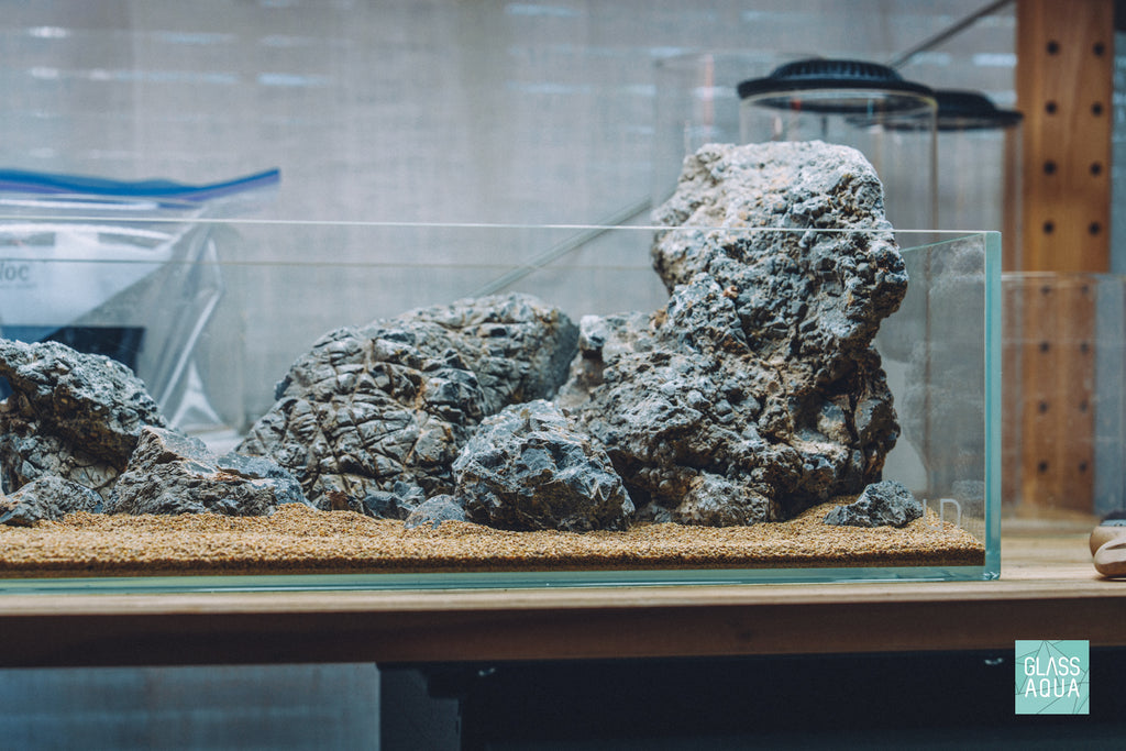 Close up photo of Wolf Stone aquarium rock for planted tanks and aquascaping