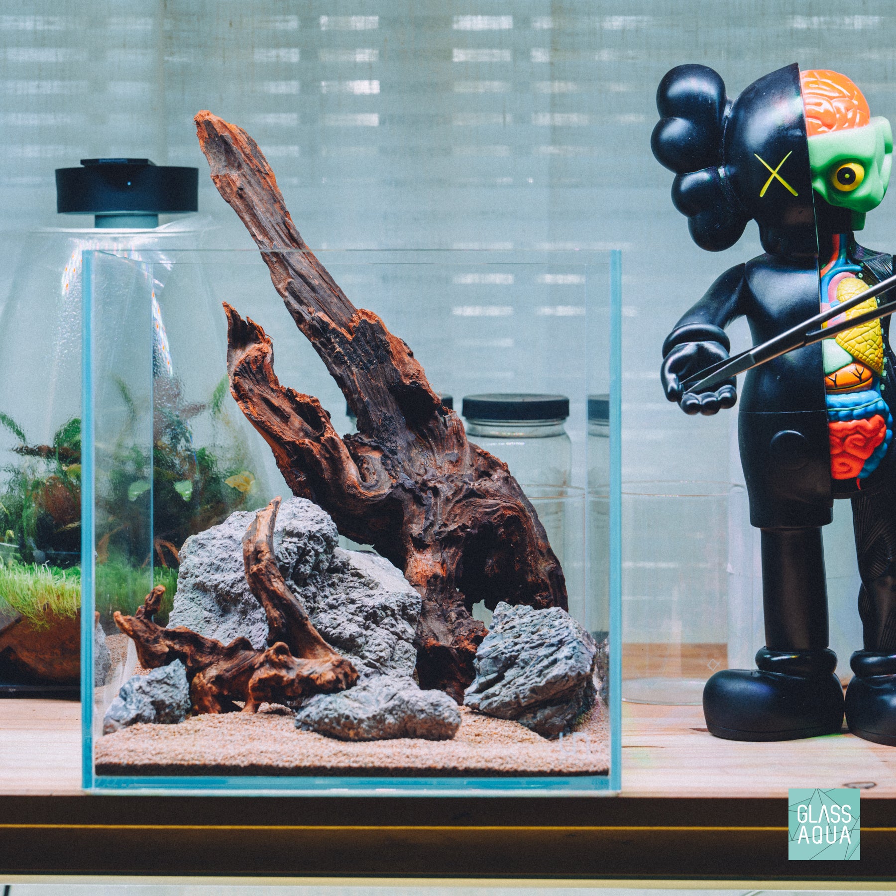 Quick Scape 161 custom planted aquarium hardscape design by Glass Aqua