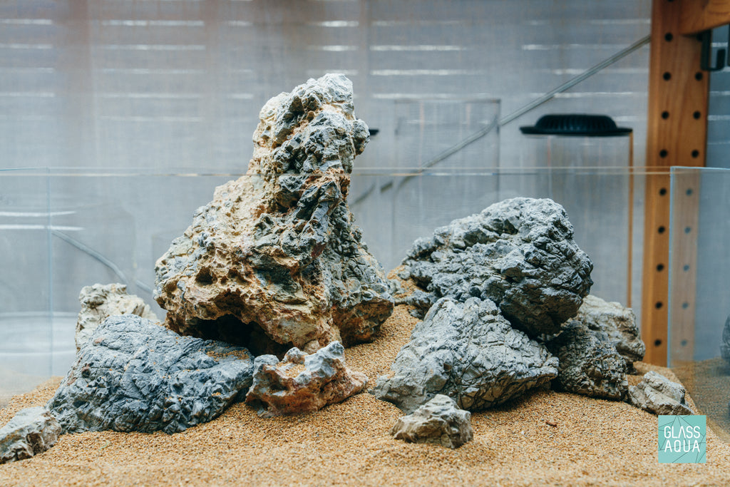 Detail photo of aquarium rocks in Quick Scape 167 by Glass Aqua