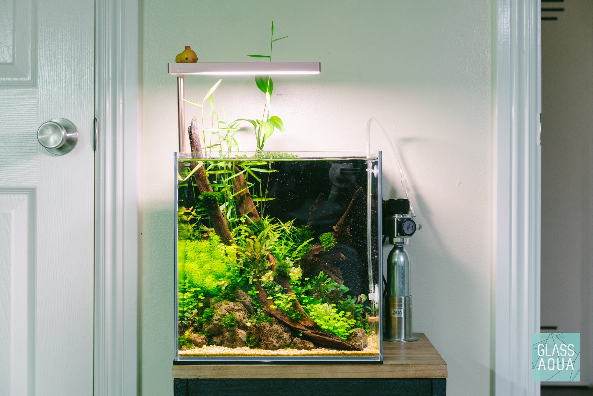 ONF Flat Nano LED Light - Rose Gold - Glass Aqua