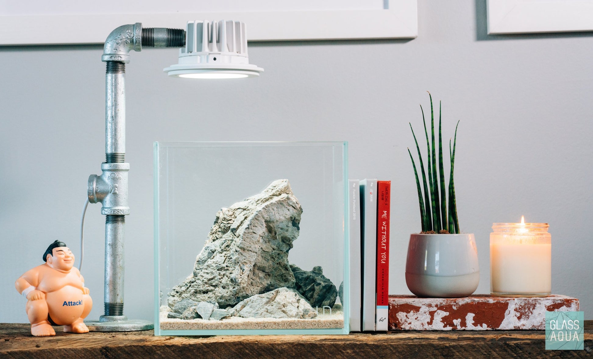 UNS Rimless Cube Glass Aquarium Tank - Glass Aqua
