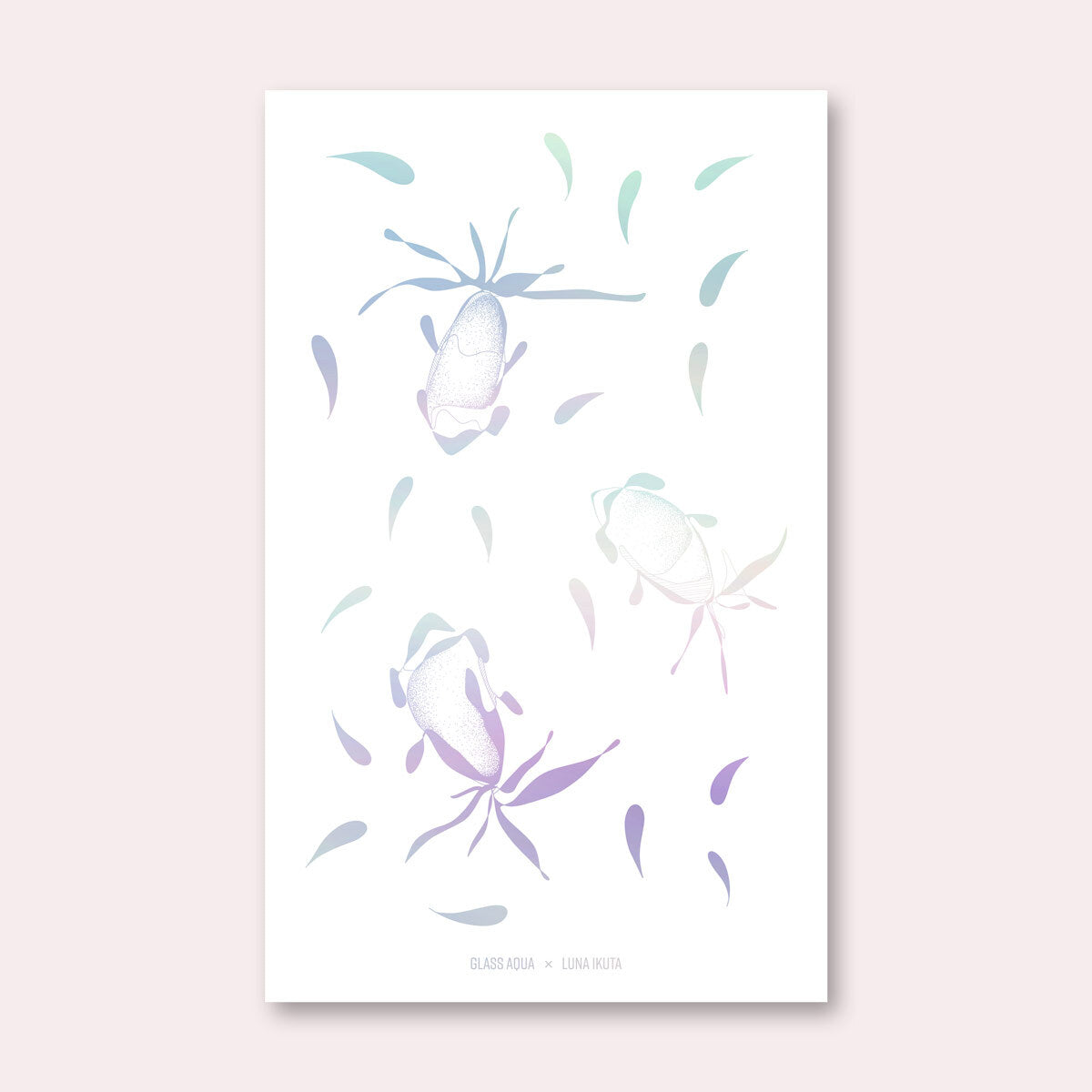 Glass Aqua x Luna Ikuta Koi Holographic Sticker - Glass Aqua