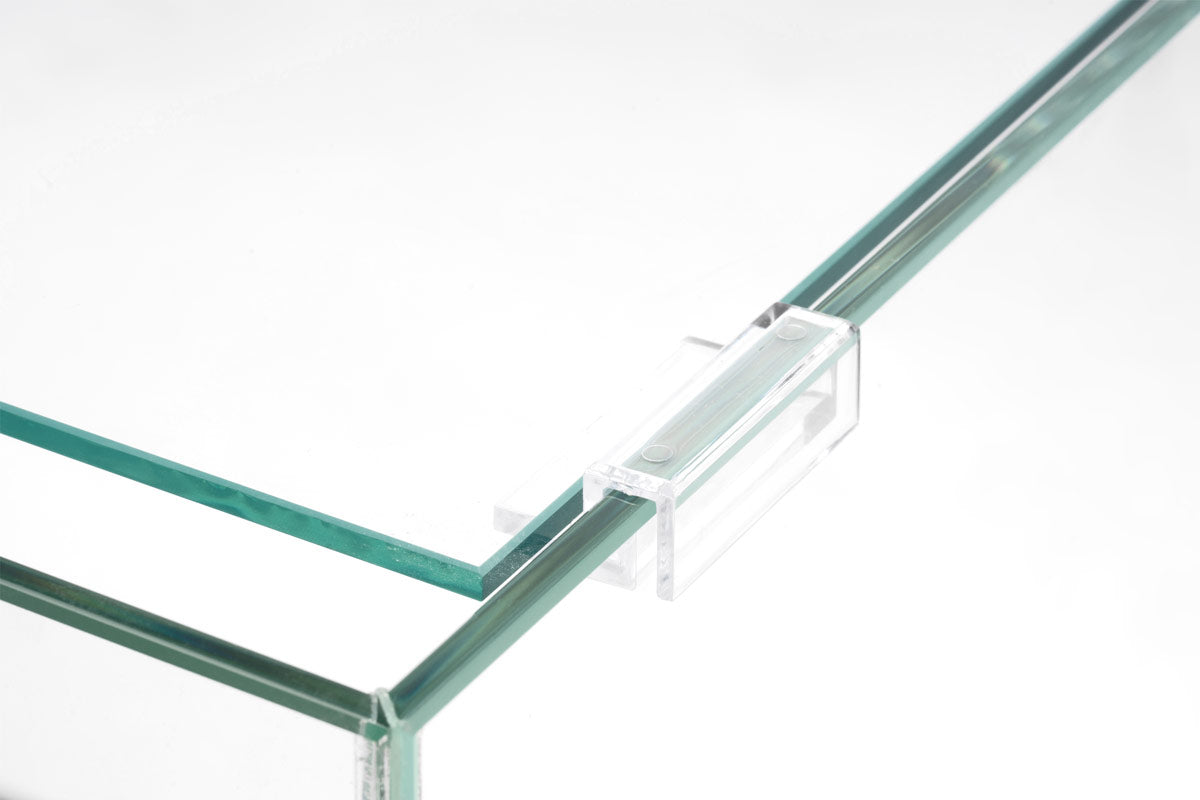 UNS Long Tank Glass Lid With Clear Clips - Glass Aqua
