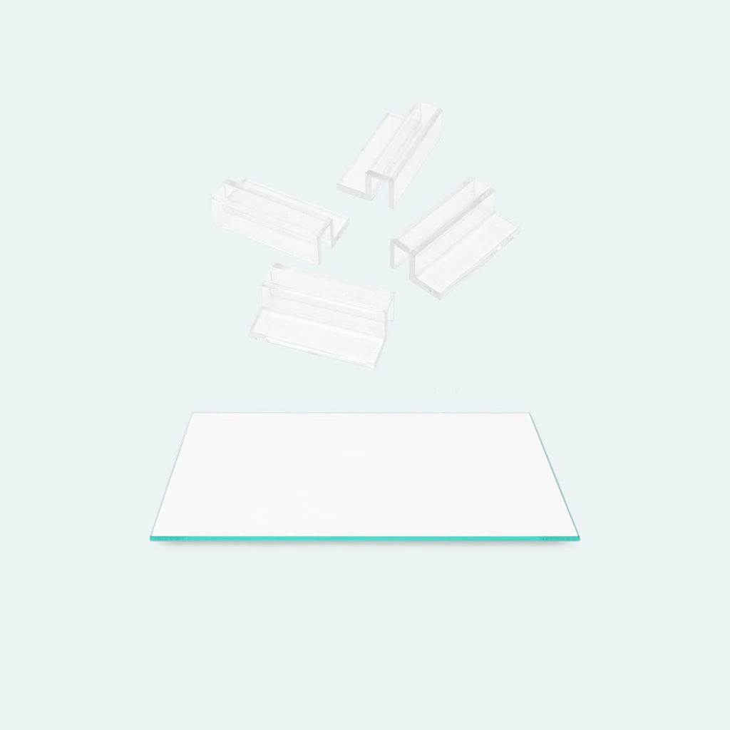 UNS Cube Tank Glass Lid With Clear Clips - Glass Aqua