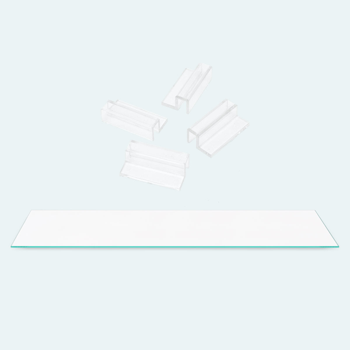 UNS Long Tank Glass Lid With Clear Clips - Glass Aqua