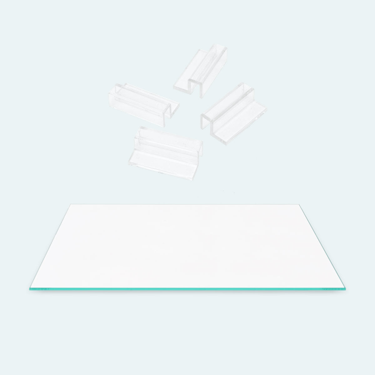 UNS Standard Tank Glass Lid With Clear Clips - Glass Aqua