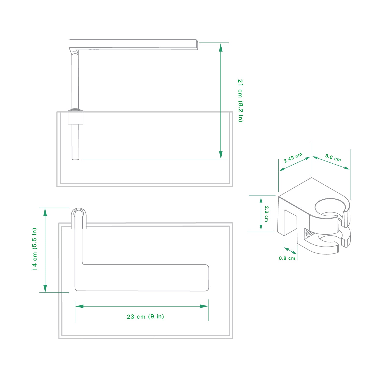 ONF Flat Nano+ LED Light - Glass Aqua